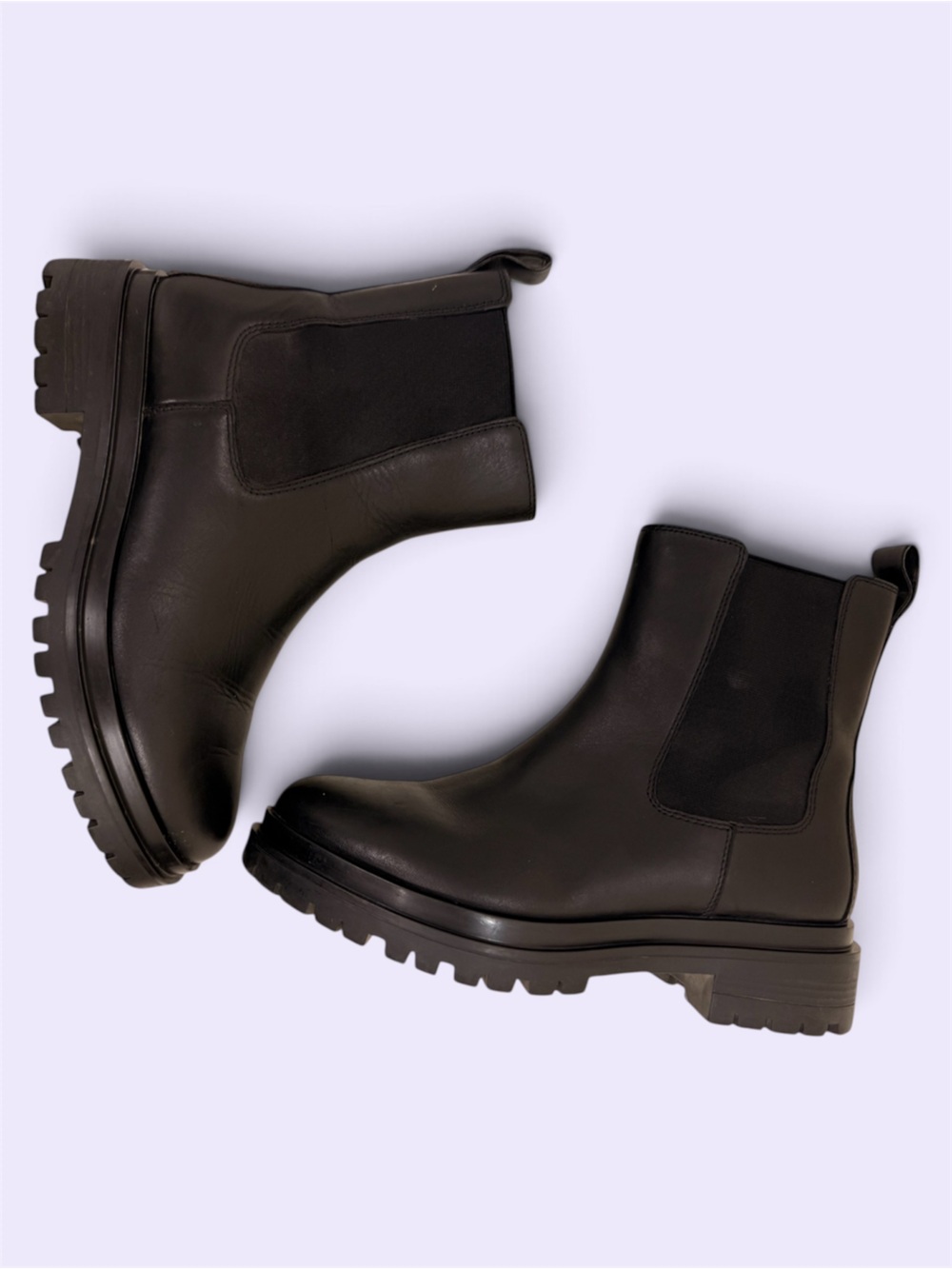 Ralph Lauren Corinne Black Chukka Chelsea Lug Boots sz 8 Y2K
